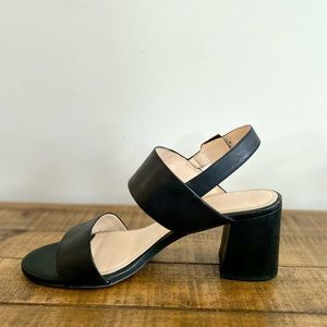 Cole Haan size 7 womens sandal heal block heal black open toe leather